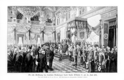 Wilhelm II a ministři při otevření Reichstagu 25. června 1888, 1900 od Unbekannt