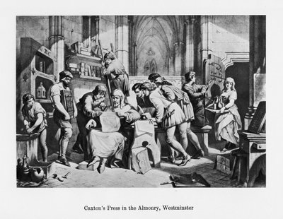 William Caxtons lis v Almonry, Westminster, 15. století, 19. století od Unbekannt