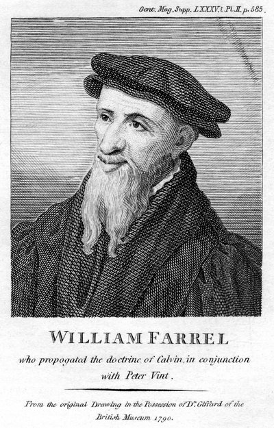 William Farel, francouzský evangelista ze 16. století od Unbekannt