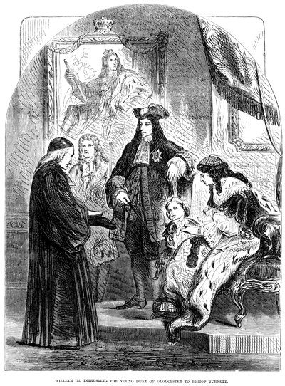 William III svěřuje mladého vévodu z Gloucesteru biskupu Burnettovi od Unbekannt