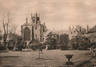 Winchester College z Wardens Garden, Hampshire, počátek 20. století. od Unbekannt