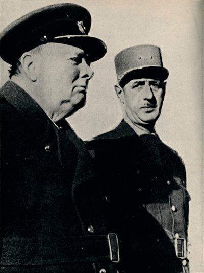 Winston Churchill a generál De Gaulle, červen 1940, 1945. od Unbekannt