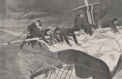 Zima na moři - Přijetí plachty z pobřeží Harperův týdeník, sv. VIII, 16. ledna 1869. od Unbekannt