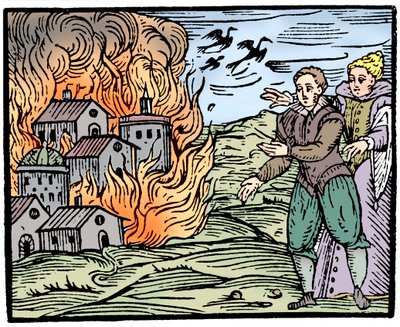 Čarodějnice ničící dům ohněm - Švábsko, 1533 od Unbekannt