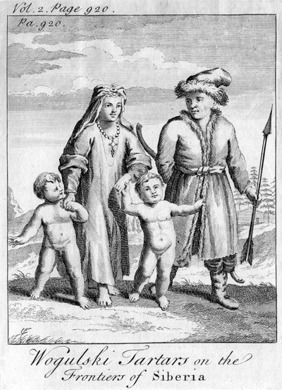 Wokulští Tataři na hranicích Sibiře, c1740 od Unbekannt