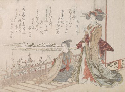 Žena a mládež na verandě, 1806. od Unbekannt