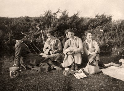 Ženy užívající si piknik, 20. století od Unbekannt