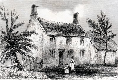 Woolsthorpe Manor, poblíž Granthamu, Lincolnshire, rodiště sira Isaaca Newtona, 1840 od Unbekannt