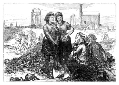 Pracují dívky ve Wigan Collieries, konec 19. století od Unbekannt