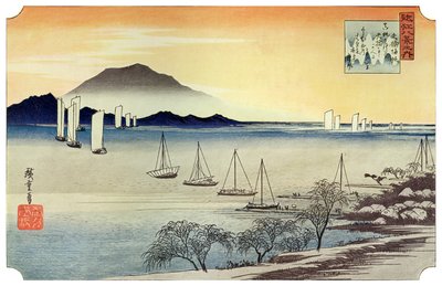Yabase No Kihan. Fishing Boats Returning to Yabase, c1834 1925 od Unbekannt
