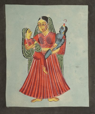 Yasoda Holding Krishna a Radha, 19. století. od Unbekannt