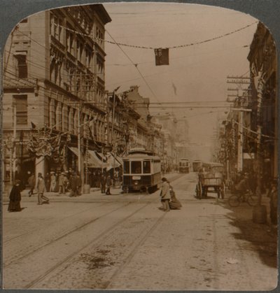 Yonge St., při pohledu na sever od King St., rušného centra Toronta, Kanada, 1904 od Unbekannt