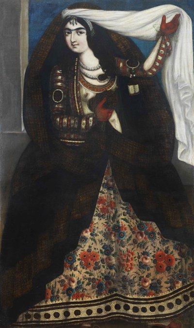 Mladá žena nosí čádor, asi 1844-1850. od Unbekannt