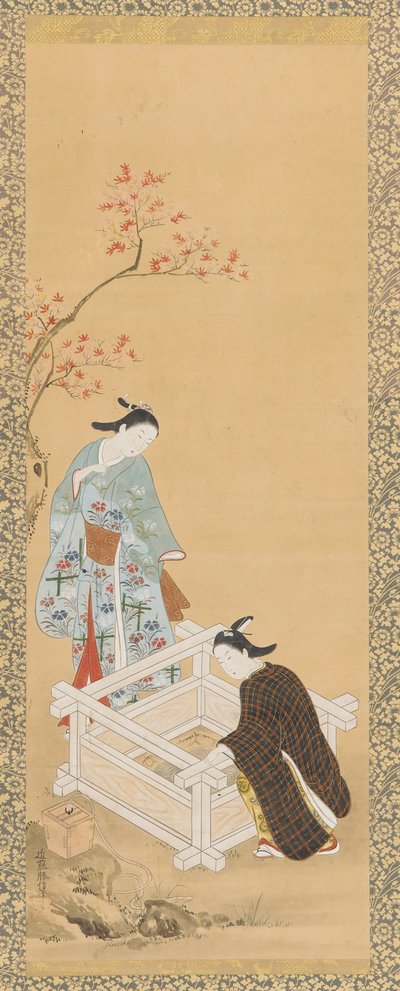 Mládí a panna u studny, období Edo, 1615-1868. od Unbekannt