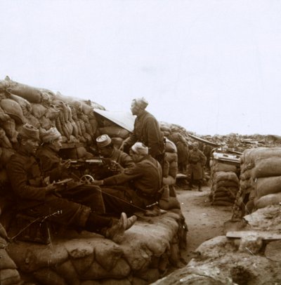 Zouaves u řeky Yser, Nieuwpoort, Flandry, Belgie, c1914-c1918 od Unbekannt