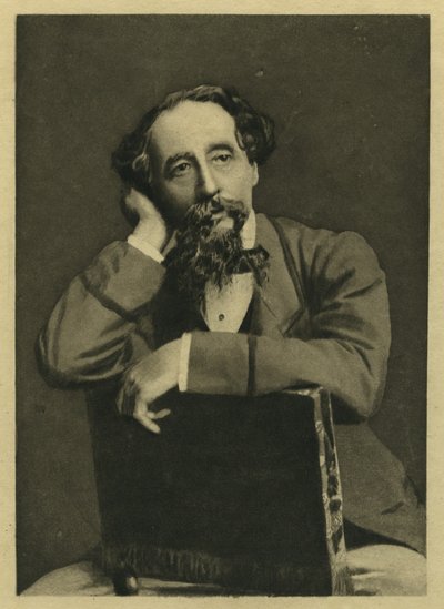 Charles Dickens, portrét po fotografii od Herberta Watkinse (nar. 1828) (mezzotinta) od Unbekannt Unbekannt