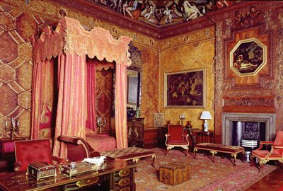 Chatsworth House, státní ložnice 1687-1707, Derbyshire, Spojené království od Unbekannt Unbekannt