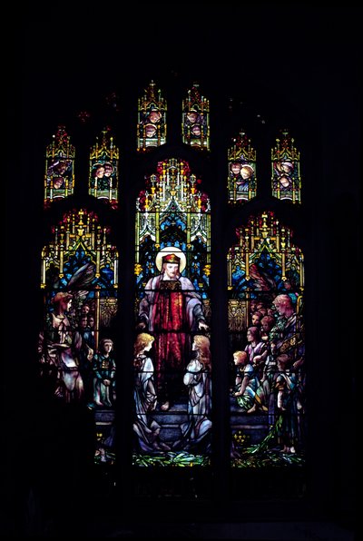 Kristus s malými dětmi od Tiffanyho, 1902 (celé okno) od Unbekannt Unbekannt