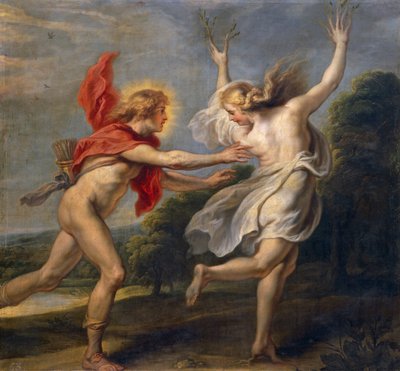 Daphne a Apollo (olej) od Unbekannt Unbekannt