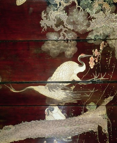 Detail z obrazovky Coromandel zobrazující volavky, 1619 (lak) od Unbekannt Unbekannt