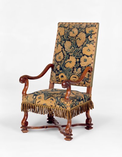 Pohovka pokrytá výšivkou George II, kolem roku 1745. Hadovitá záda, zakřivené paže pokryté vyšíváním s vyřezávanými nohami kabrioletu. od Unbekannt Unbekannt