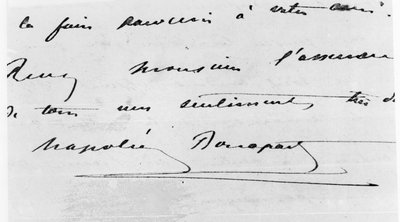 Rukopis a podpis Napoleona Bonaparte (1769-1821) (pero a inkoust na papíře) od Unbekannt Unbekannt