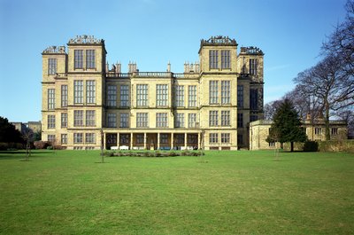 Hardwick Hall, vnější pohled, postavený v letech 1590-97, Derbyshire, Velká Británie od Unbekannt Unbekannt