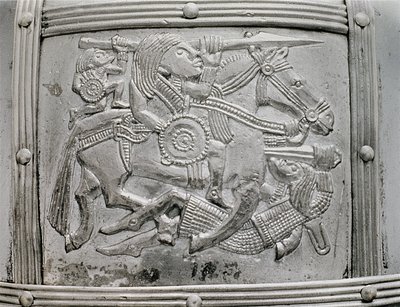 Fragment helmy, z pokladu Sutton Hoo, 7. století našeho letopočtu od Unbekannt Unbekannt
