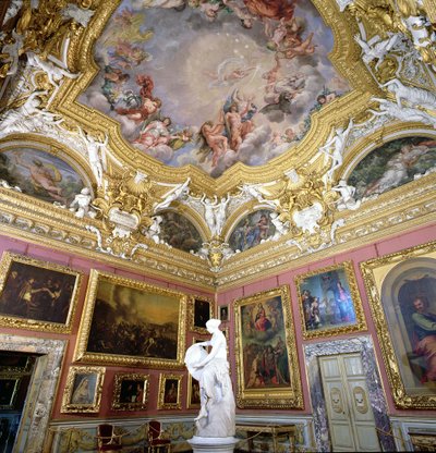 Interiér Sala di Giove (Jupiter Room) s obrazy Pietro da Cortona, Palazzo Pitti, Florencie, Itálie od Unbekannt Unbekannt