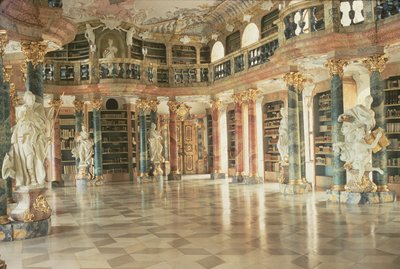 Interiér knihovny, dokončena v roce 1744 od Unbekannt Unbekannt