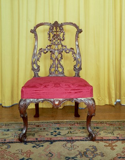 Křeslo s mahagonovou stuhou v designu Chippendale od Unbekannt Unbekannt