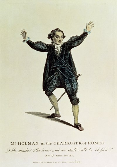 Pan Holman v postavě Romea, hospoda. 1784 od Unbekannt Unbekannt