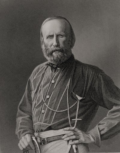Portrét Giuseppe Garibaldiho (1807-82), vyrytý Williamem Hollem (1807-71) podle fotografie, vyd. William Mackenzie od Unbekannt Unbekannt