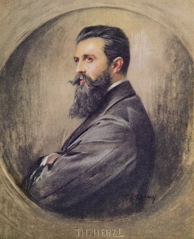 Portrét Theodora Herzla (1860-1904) (pastel na papíře) od Unbekannt Unbekannt