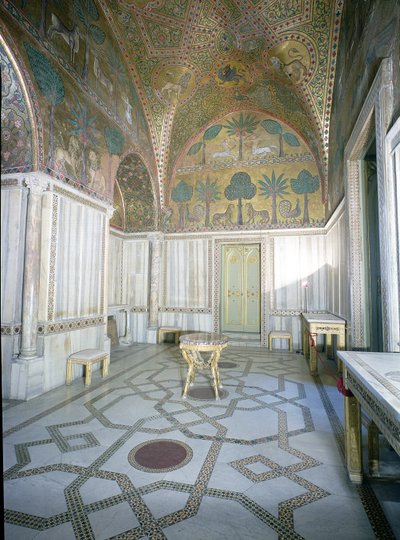 Sala di Ruggero od arabských a byzantských řemeslníků, Palazzo dei Normanni, Palermo, Itálie od Unbekannt Unbekannt