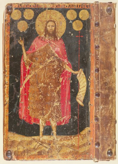 St. John the Baptist with Gold Florins, from the cover Constitutions and Statut of the Guild of Coiners, c.1380 od Unbekannt Unbekannt