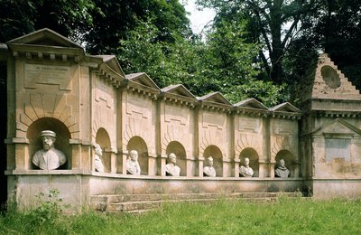 Stowe, William Kent (1684-1748), Temple of British Worthies, cca 1735, Buckinghamshire, Velká Británie od Unbekannt Unbekannt