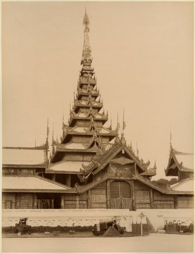 Myei-nan neboli hlavní audienční sál v paláci Mandalay, Barma, konec 19. století (tisk alba) od Unbekannt Unbekannt