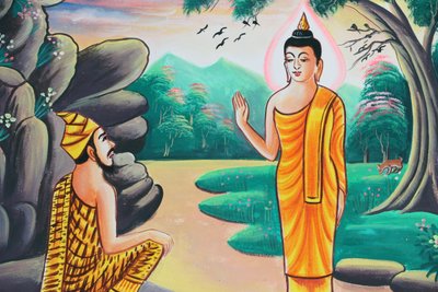 20151103, Kasi, Laos : Obraz zobrazující životní příběh Buddhy Šákjamuniho od Unbekannt