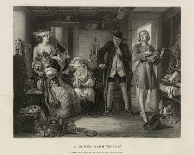 Scéna z Midasu, Velká Británie, kolem roku 1850 (rytina) od Unbekannter Künstler