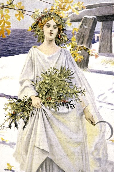 Druid trhající jmelí, kolem roku 1900 (ilustrace) od Unbekannter Künstler