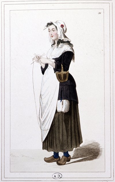 Pletací stroj s gilotinou v roce 1793. kolem roku 1810 (rytina) od Unbekannter Künstler