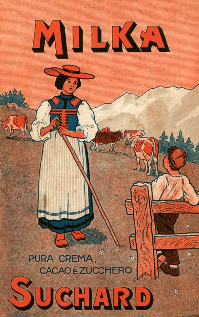Reklama na čokoládový krém Milka de Suchard, začátek 20. století (plakát) od Unbekannter Künstler