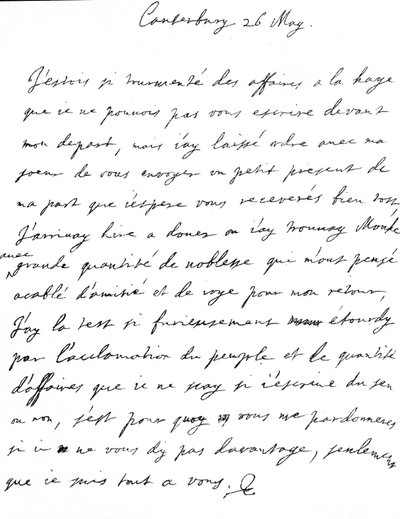 Láskyplný dopis Karla II. jeho sestře Henriettě Anne, napsaný francouzsky v Canterbury, den po jeho příjezdu do Doveru, 26. od Unbekannt