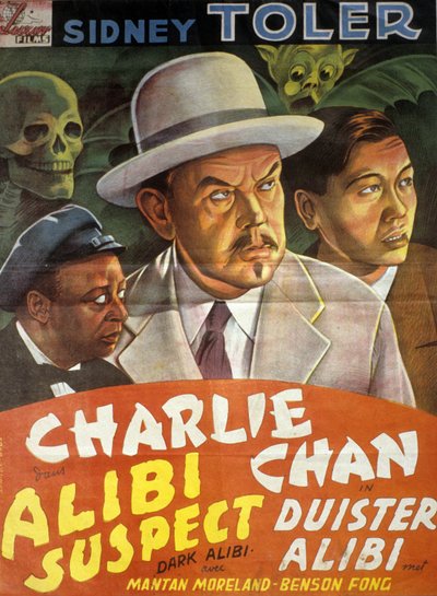 Plakát k filmu Charlie Chan: Podezřelý z alibi (temné alibi) režiséra Phila Karlsona se SidneyTolerem od Unbekannt
