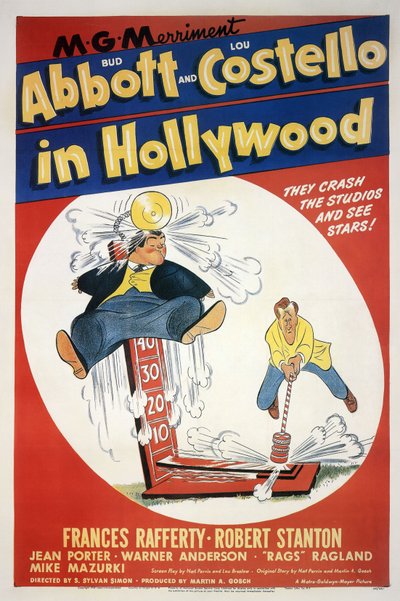 Plakát k filmu Deux nigauds a Hollywood, ABBOTT A COSTELLO IN HOLLYWOOD od SYLVANSIMONA s Budem Abbottem a Lou Costello 1945 od Unbekannt