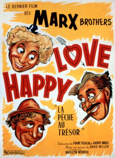 Plakát k filmu Treasure Fishing, LOVE HAPPY od DAVIDMILLERA s bratry Marxovými 1949 od Unbekannt