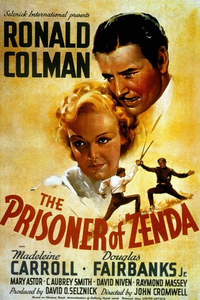 Plakát k filmu The Prisoner of Zenda od Johna Cromwella s Madeleine Carroll a Douglas Fairbank Jr 1937 od Unbekannt