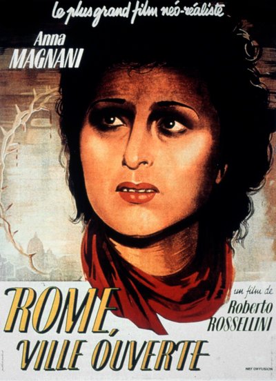 Plakát k filmu Řím otevřené město od Roberta Rosselliniho s Aldem Fabrizim a Annou Magnani 1944 od Unbekannt