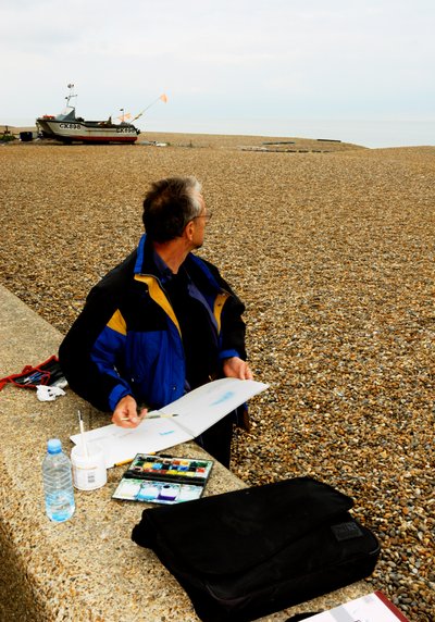 Aldeburgh beach - akvarel od Unbekannt